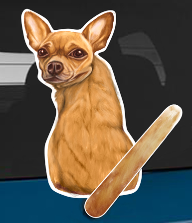 Chihuahua A dog rear window wagging wiper tail sticker