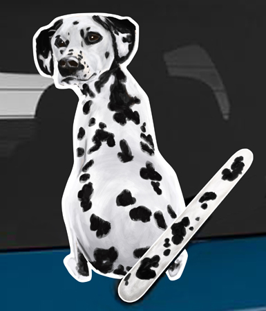 Dalmatian A dog rear window wagging wiper tail sticker