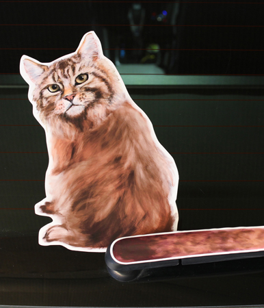 Maine coon cat A rear window wagging wiper tail sticker