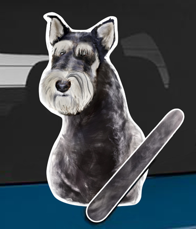 Schnauzer A dog rear window wagging wiper tail sticker