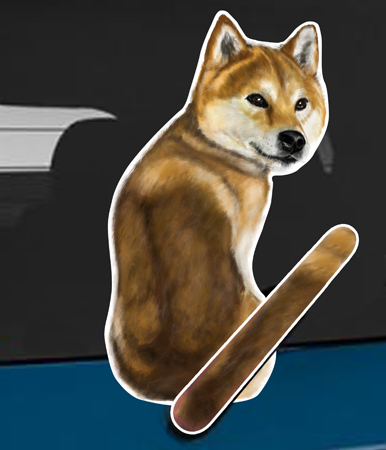 Shiba Inu A dog rear window wagging wiper tail sticker