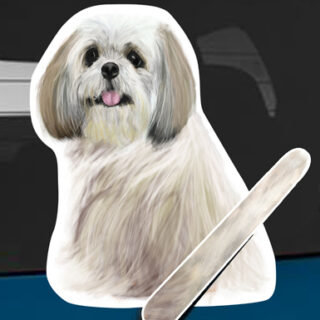 Shih Tzu A dog rear window wagging wiper tail sticker