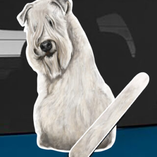 Wheaten Terrier A dog rear window wagging wiper tail sticker