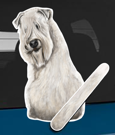 Wheaten Terrier A dog rear window wagging wiper tail sticker